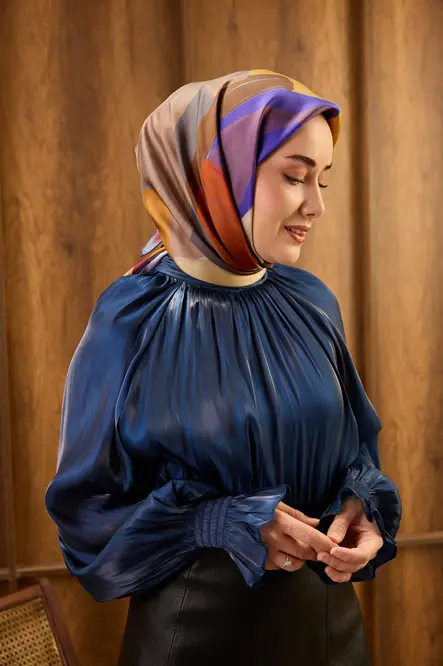 Silk Home Twill İpek Eşarp Painterly Morcivert