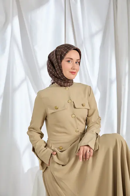 Silk Home Twill İpek Eşarp Monogram Kahverengi