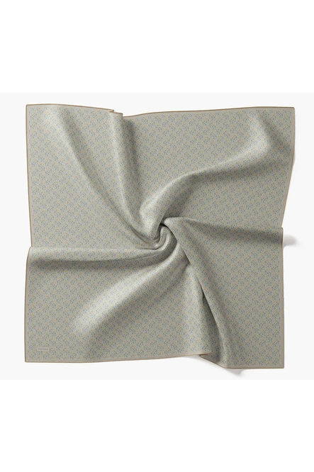 Silk Home Twill İpek Eşarp Mini Bouquet Mavi Gri