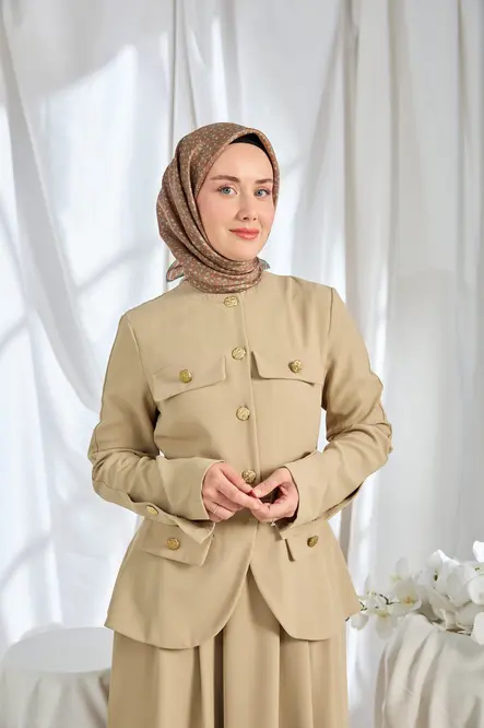 Silk Home Twill İpek Eşarp Mini Bouquet Kahverengi