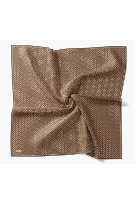Silk Home Twill İpek Eşarp Mini Bouquet Kahverengi