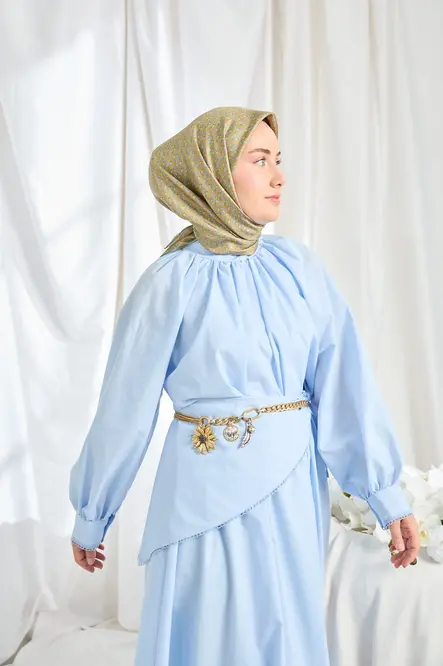 Silk Home Twill İpek Eşarp Mini Bouquet Yağ Yeşili