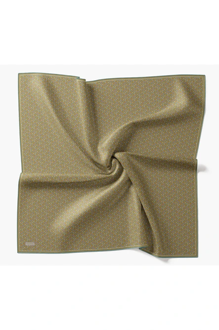 Silk Home Twill İpek Eşarp Mini Bouquet Yağ Yeşili