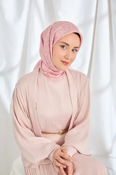 Silk Home Twill İpek Eşarp Mini Bouquet Pembe