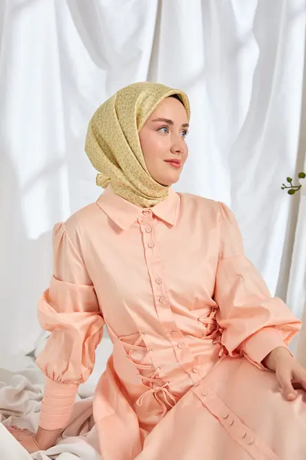 Silk Home Twill İpek Eşarp Mini Bouquet Açık Sarı
