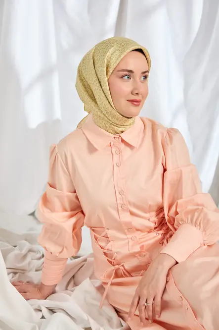 Silk Home Twill İpek Eşarp Mini Bouquet Açık Sarı