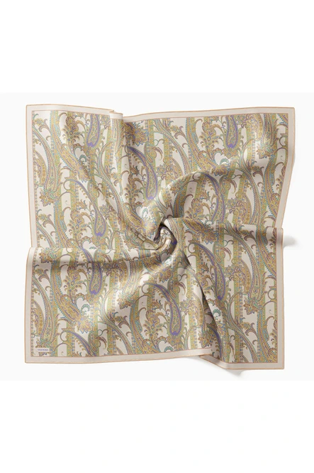 Silk Home Twill İpek Eşarp Ottoman Paisley Ekru