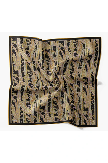 Silk Home Twill İpek Eşarp Ottoman Paisley Siyah