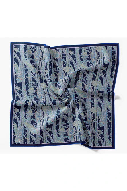 Silk Home Twill İpek Eşarp Ottoman Paisley Lacivert
