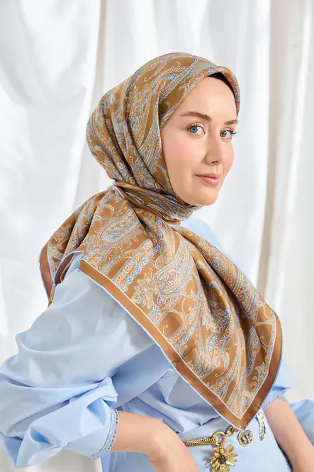 Silk Home Twill İpek Eşarp Ottoman Paisley Karamel