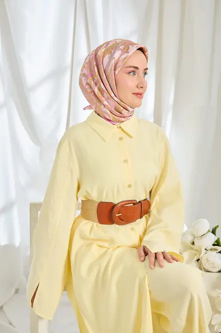 Silk Home Twill İpek Eşarp Ottoman Paisley Pembe