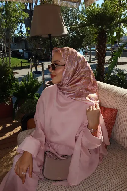 Silk Home Twill İpek Eşarp Ottoman Paisley Pembe