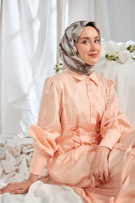 Silk Home Twill İpek Eşarp Bloom Koyu Gri