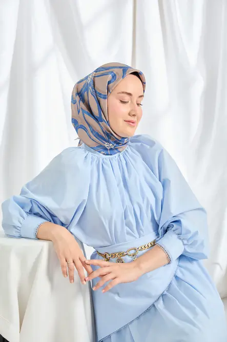 Silk Home Twill İpek Eşarp Bloom Koyu Vizon
