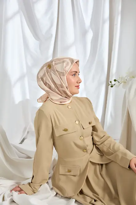 Silk Home Twill İpek Eşarp Bloom Pudra
