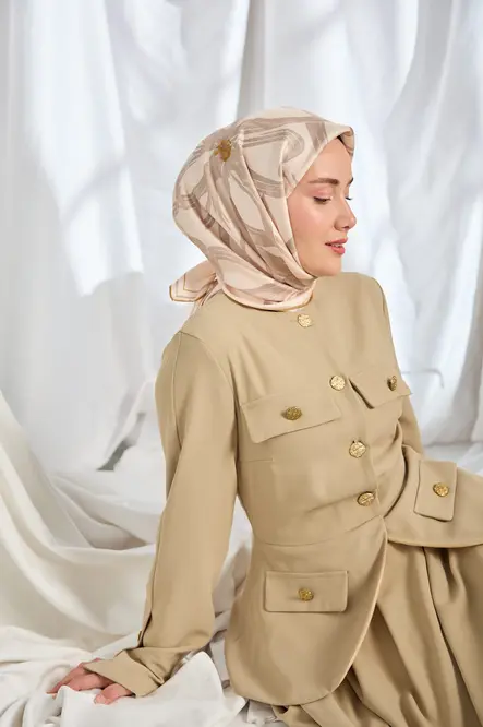 Silk Home Twill İpek Eşarp Bloom Pudra