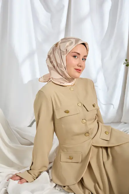 Silk Home Twill İpek Eşarp Bloom Pudra