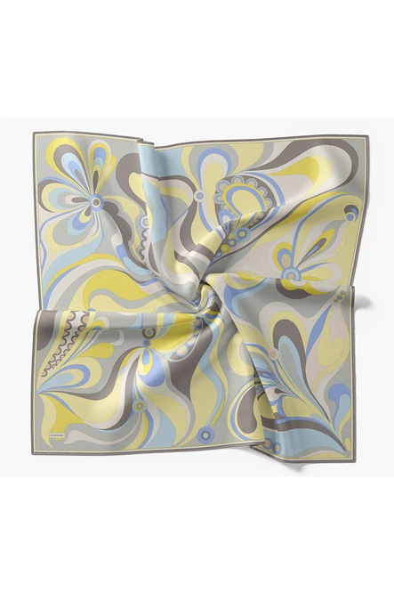 Silk Home Twill İpek Eşarp Retro Paisley Sarı