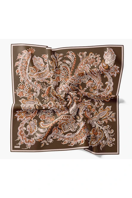 Silk Home Twill İpek Eşarp Ethnic Paisley Koyu Yeşil