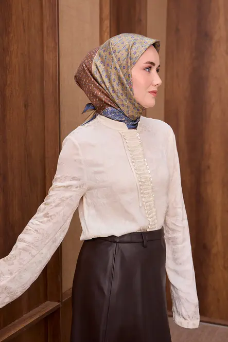 Silk Home Twill İpek Eşarp Mihenk Çikolata Kahve