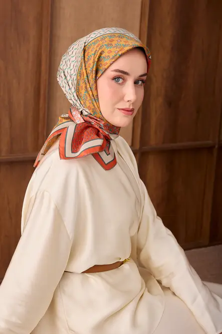 Silk Home Twill İpek Eşarp Mihenk Turuncu