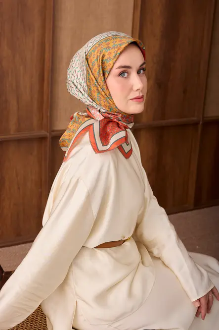 Silk Home Twill İpek Eşarp Mihenk Turuncu