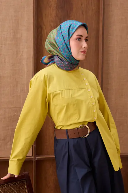 Silk Home Twill İpek Eşarp Mihenk Petrol Mavisi