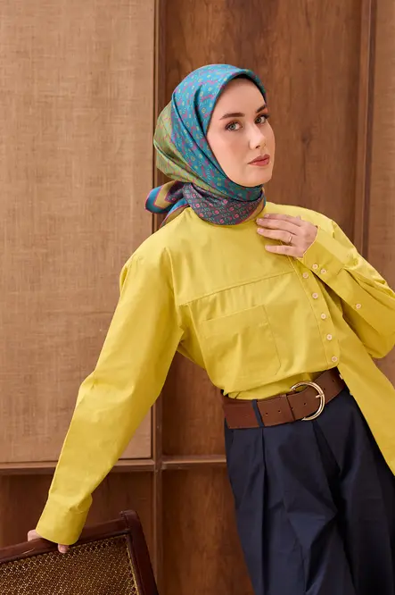 Silk Home Twill İpek Eşarp Mihenk Petrol Mavisi