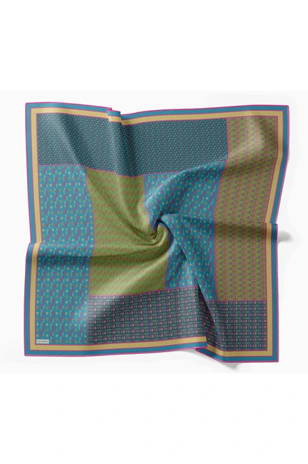 Silk Home Twill İpek Eşarp Mihenk Petrol Mavisi