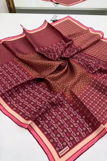 Silk Home Twill İpek Eşarp Mihenk Bordo