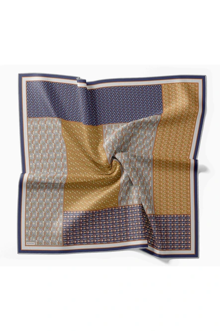Silk Home Twill İpek Eşarp Mihenk Yeşil Kahve