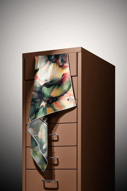 Vissona Twill İpek Eşarp Zümrüt Yeşili, Hardal