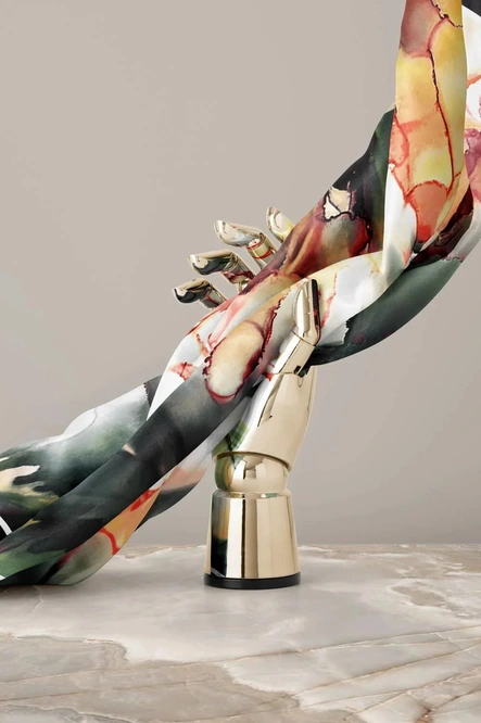 Vissona Twill İpek Eşarp Zümrüt Yeşili, Hardal