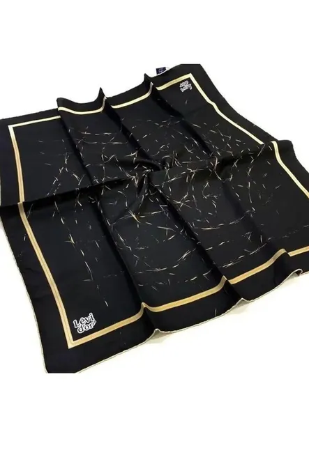Levidor Twill Ipek Eşarp Siyah, Gold