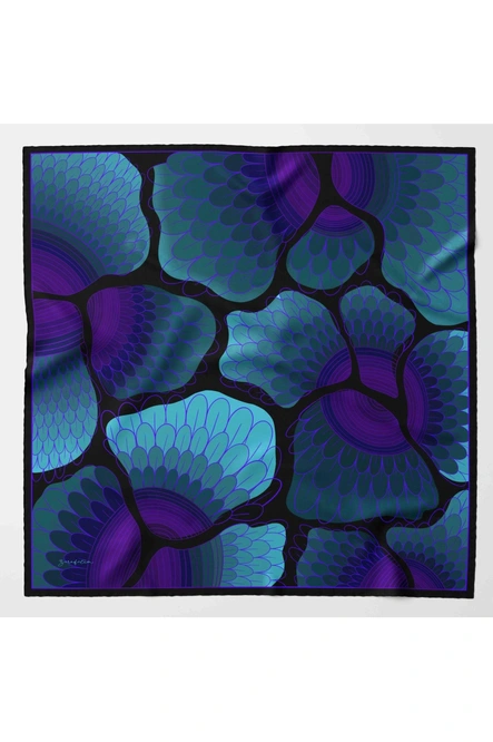 Zerafetim Twill İpek Eşarp Mor, Ultramarine