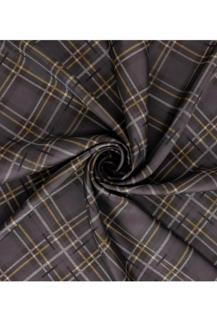 Zerafetim Twill İpek Eşarp Siyah, Füme, Sarı
