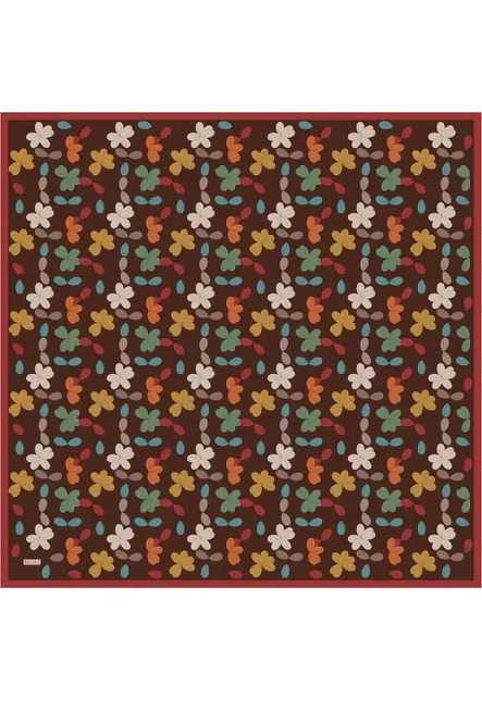 Belli Twill İpek Eşarp Kahverengi 4045-81