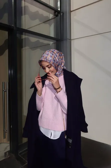 Belli Twill İpek Eşarp 4204-33 Gri, Lila, Pembe, Mor