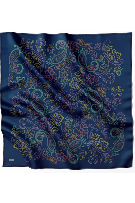 Belli Twill İpek Eşarp Lacivert