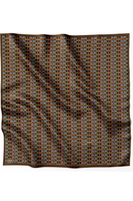 Belli Twill İpek Eşarp Kahverengi