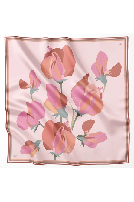 Belli Twill İpek Eşarp Pembe