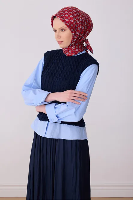 Belli Twill İpek Eşarp Kırmızı