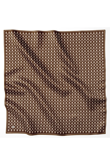 Belli Twill İpek Eşarp Kahverengi