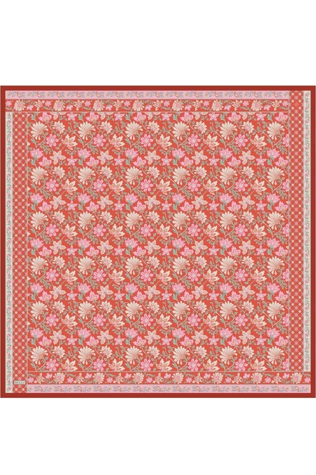 Belli Twill İpek Eşarp Kırmızı, Pembe
