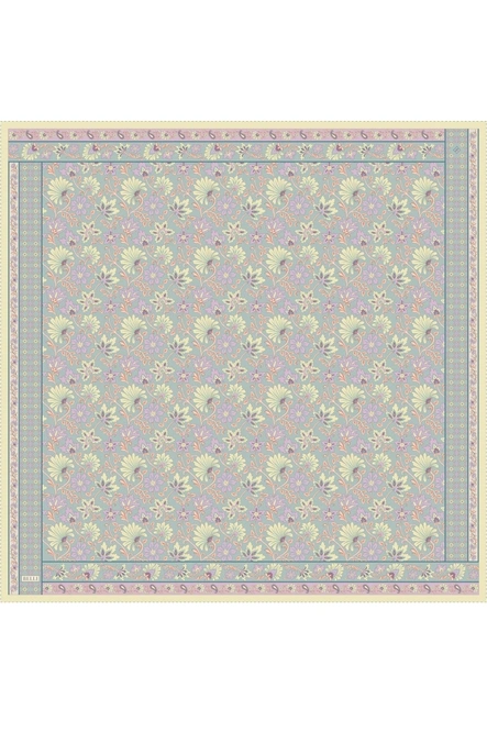Belli Twill İpek Eşarp Su Yeşili, Lila, Sarı