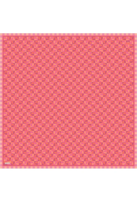 Belli Twill İpek Eşarp 4322-31 Kırmızı, Turuncu, Pembe