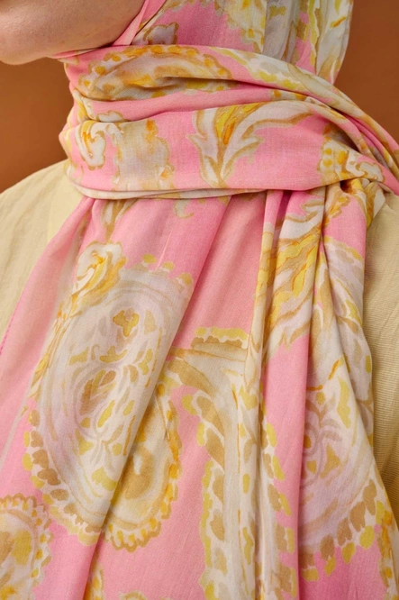 Silk Home Riva Şal Tencel Paisley Tozpembe