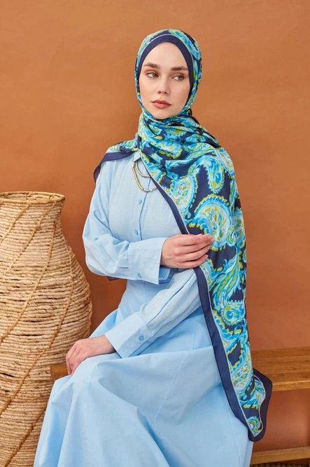 Silk Home Riva Şal Tencel Paisley Lacivert