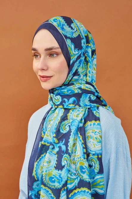 Silk Home Riva Şal Tencel Paisley Lacivert