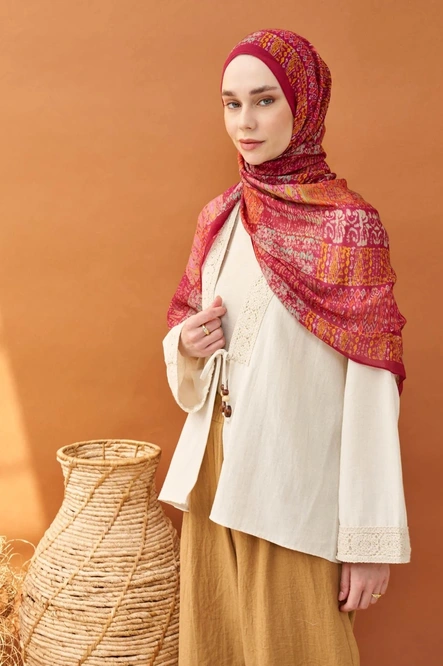 Silk Home Riva Şal Tencel Terra Koyu Pembe